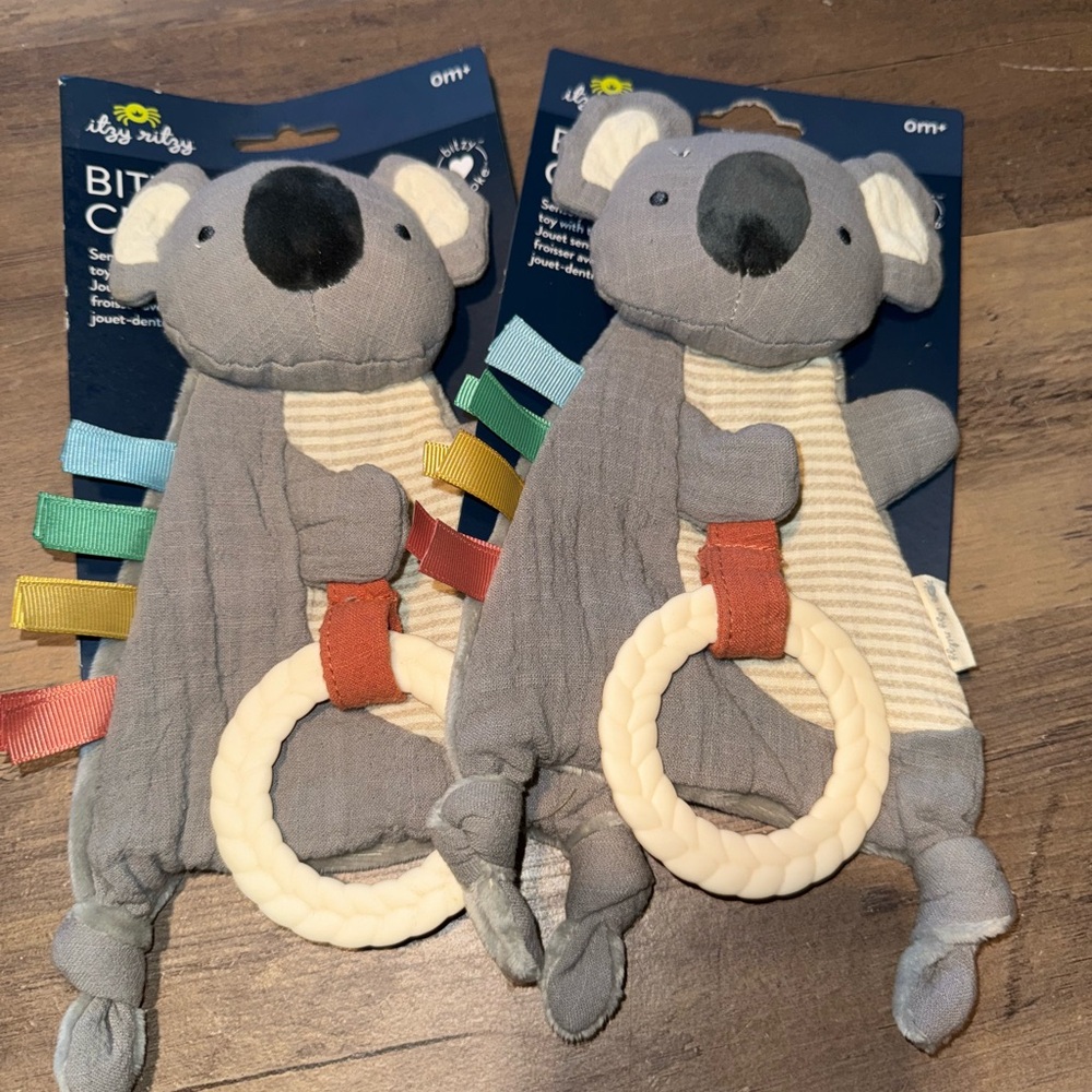Itzy Ritzy Bitzy Crinkle Gray Koala Baby Rattle Toy